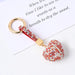 Jewelry WholesaleWholesale diamond set crystal peach heart keychain JDC-KC-JFan002 Keychains 锦帆 %variant_option1% %variant_option2% %variant_option3%  Factory Price JoyasDeChina Joyas De China