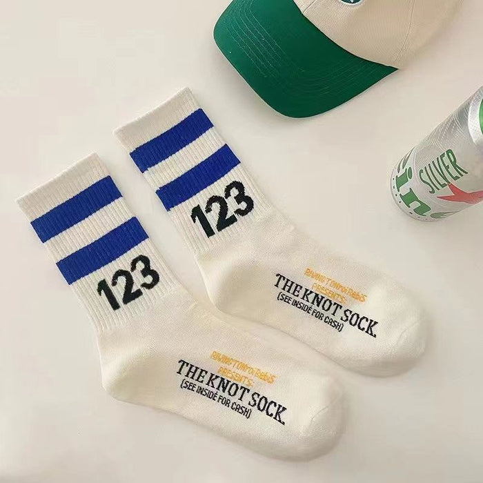 Wholesale Basketball Socks Summer Socks Women's Striped Mid Tube Cotton Socks JDC-SK-JTing002