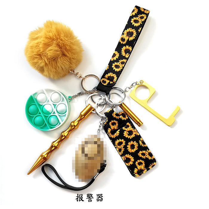 Jewelry WholesaleWholesale self-defense keychain anti-wolf alarm 9 piece set hair ball Self defense keychain JDC-KC-Meic007 Keychains 美畅 %variant_option1% %variant_option2% %variant_option3%  Factory Price JoyasDeChina Joyas De China