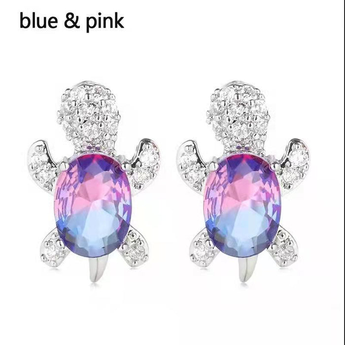 Wholesale Turtle Alloy Diamond Earrings MOQ≥2 JDC-ES-JYS001