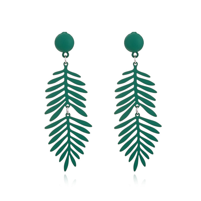 Wholesale Long Alloy Leaf Earrings JDC-ES-ManY036