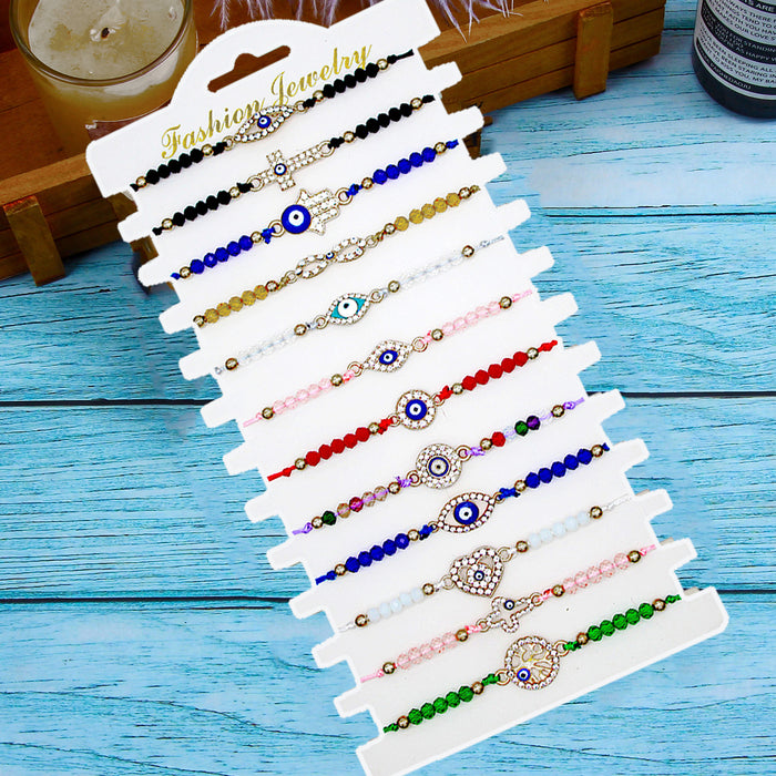 Wholesale Fashion Simple Woven Hand Beaded Crystal Bracelet JDC-BT-ZheQ030