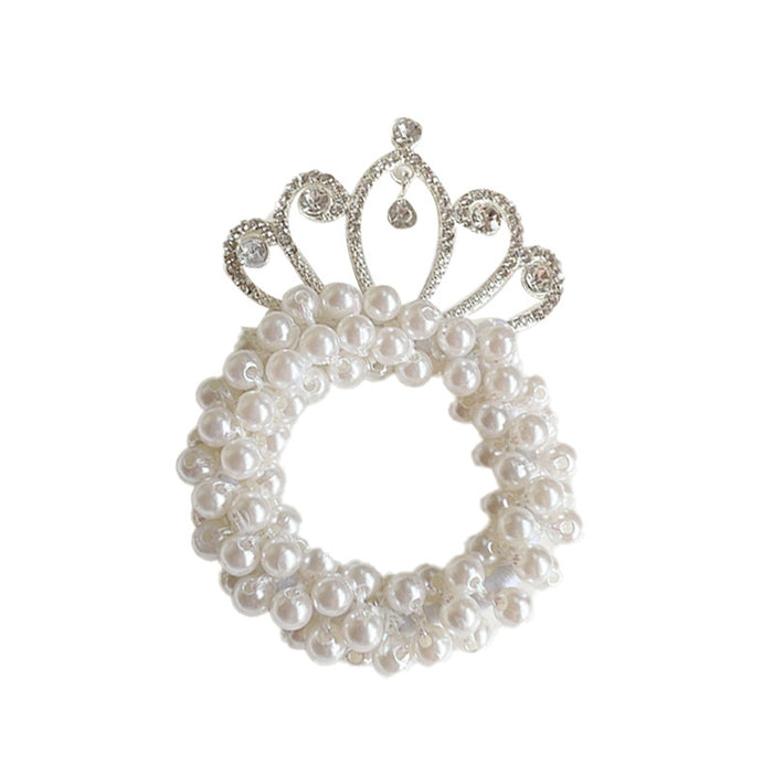 Wholesale hair rope pearl kids crown princess JDC-HS-Xyue001