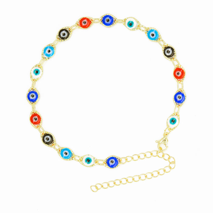 Wholesale Demon Eye Anklet Colored Evil Eye JDC-AS-JinM007