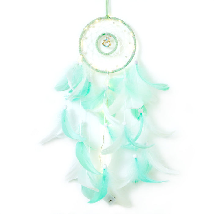 Wholesale Double Circle Pony Dreamcatcher Ornament  MOQ≥2 JDC-DC-MYing008