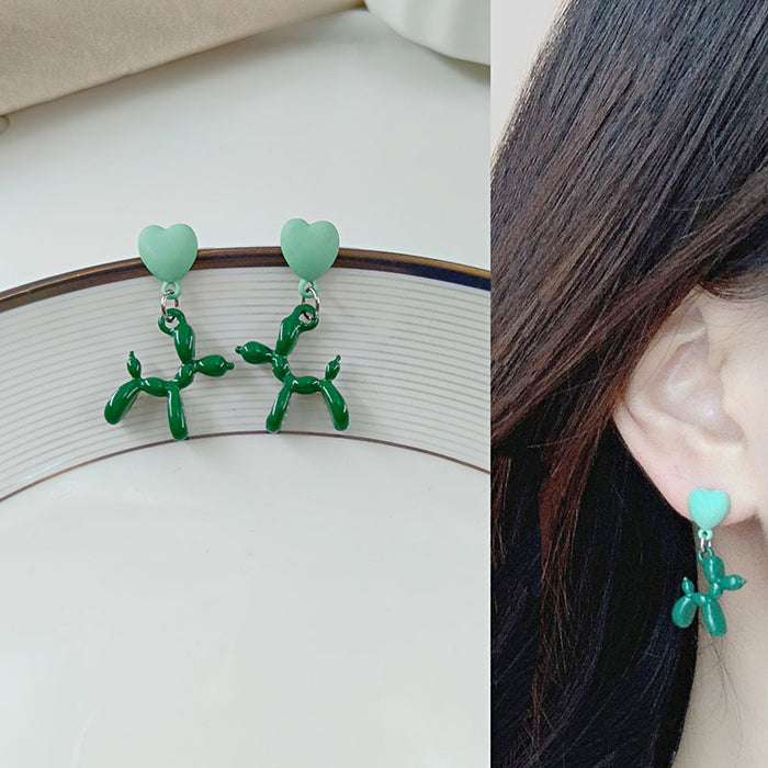 Jewelry WholesaleWholesale green puppy alloy stud earrings JDC-ES-HZQ007 Earrings 青之荷 %variant_option1% %variant_option2% %variant_option3%  Factory Price JoyasDeChina Joyas De China