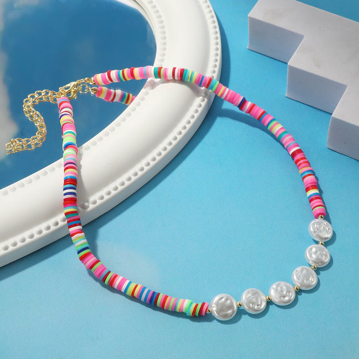 Wholesale summer ins style colored soft ceramic necklace JDC-NE-JiaYi002