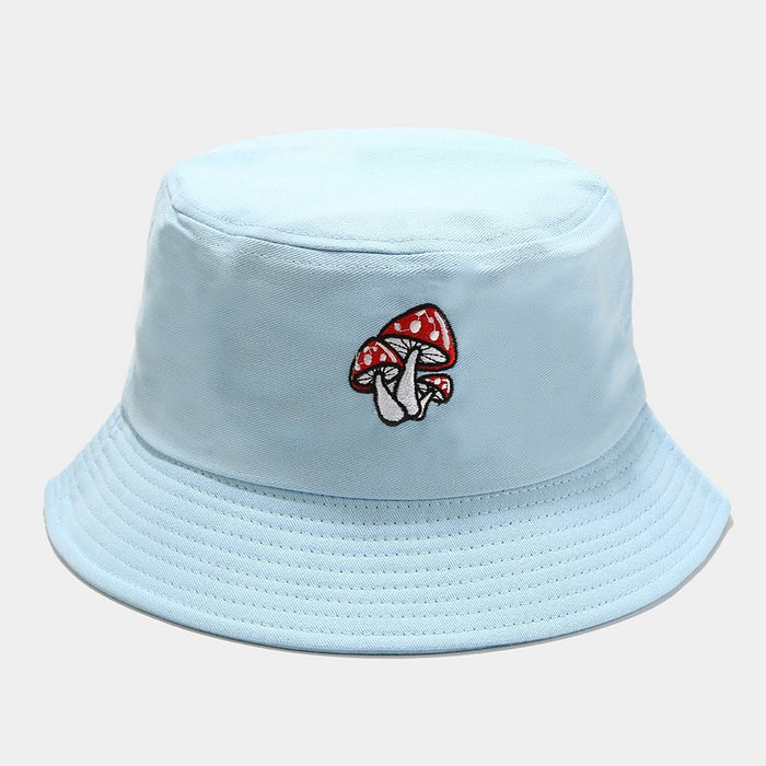 Wholesale cute three mushroom embroidery fisherman hat MOQ≥2 JDC-FT-LvYi001