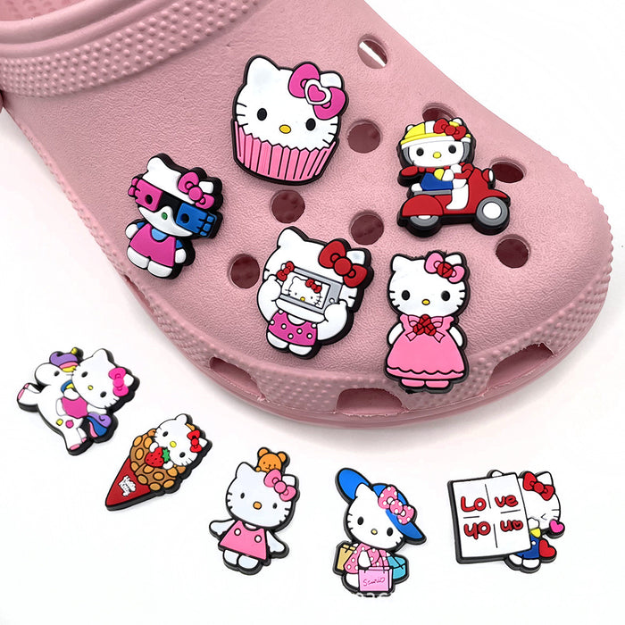 Wholesale set of 10 Cartoon Cute PVC DIY Accessories Croc Charms (M) MOQ≥3 JDC-CCS-WanX022