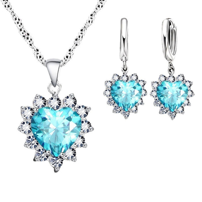 Wholesale Heart Earring Necklace Jewelry Set JDC-NE-LiuY001