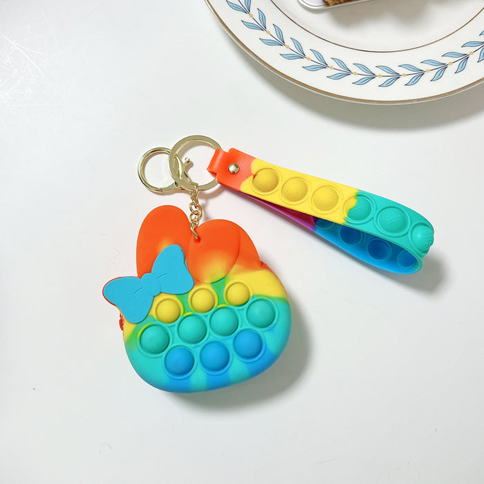 Jewelry WholesaleWholesale Mini Bow Key Chain bubble wristband fingertip toys JDC-FT-XuYe013 fidgets toy 旭业 %variant_option1% %variant_option2% %variant_option3%  Factory Price JoyasDeChina Joyas De China