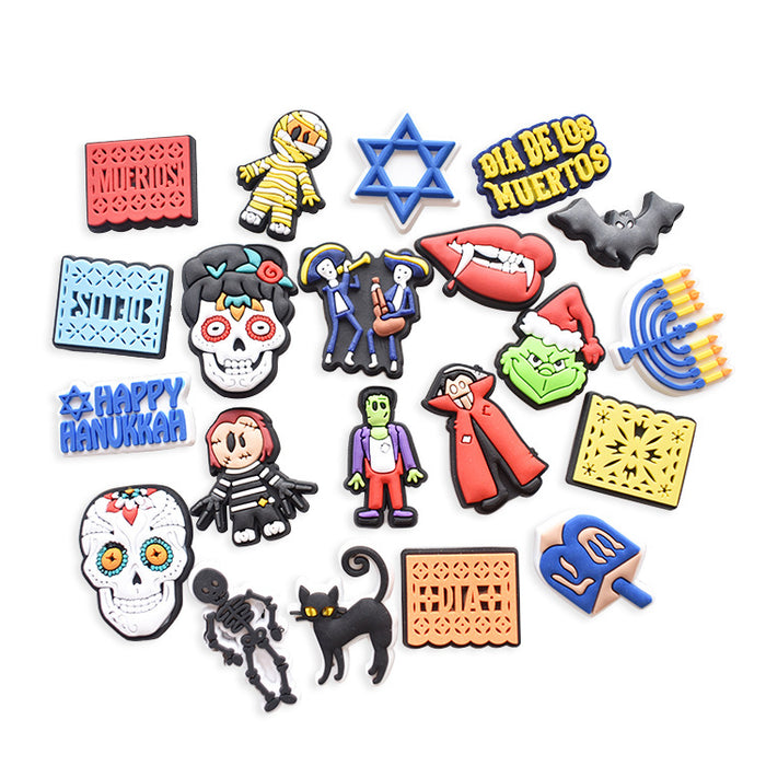 Wholesale Croc Charms Random 100pcs Cartoon Cute PVC DIY Accessories (M) Halloween JDC-CCS-XinQ021