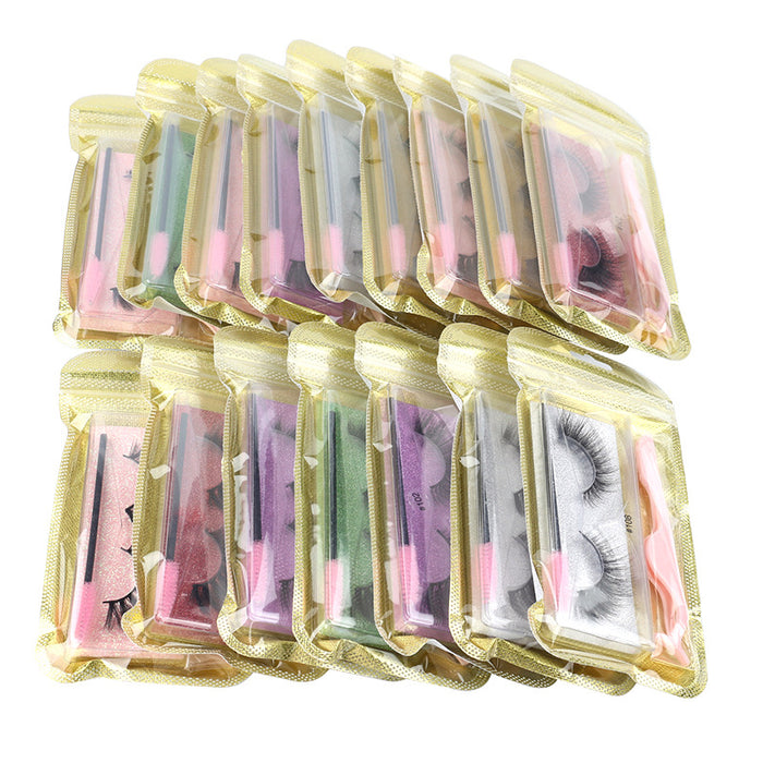 Wholesale combination 3d false eyelashes natural thick pair MOQ≥3 JDC-EY-LanJL002