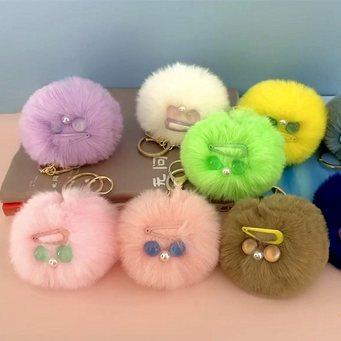 Jewelry WholesaleWholesale Imitation Mink Hair Clip Hair Ball Keychain MOQ≥2 JDC-KC-YYue002 Keychains 悦悦 %variant_option1% %variant_option2% %variant_option3%  Factory Price JoyasDeChina Joyas De China