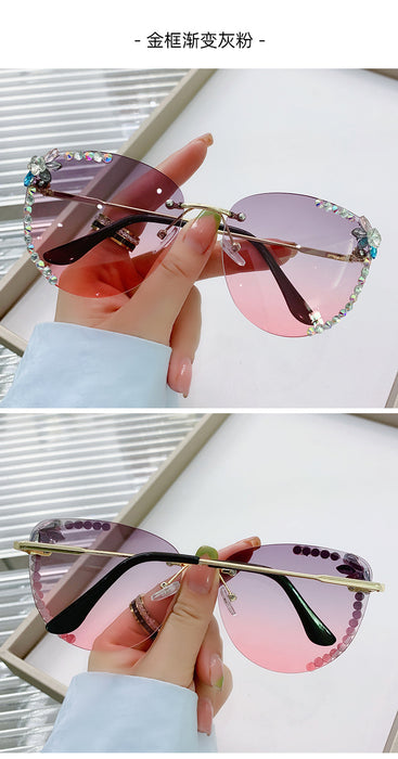 Wholesale rimless UV protection diamond rimless sunglasses JDC-SG-ZhanH004