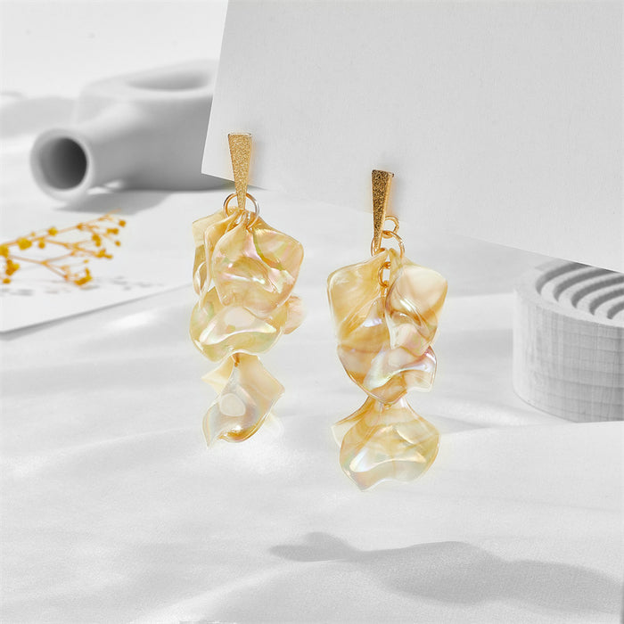 Wholesale Acrylic Exaggerated Petal Leaf Earrings MOQ≥2 JDC-ES-jufa005