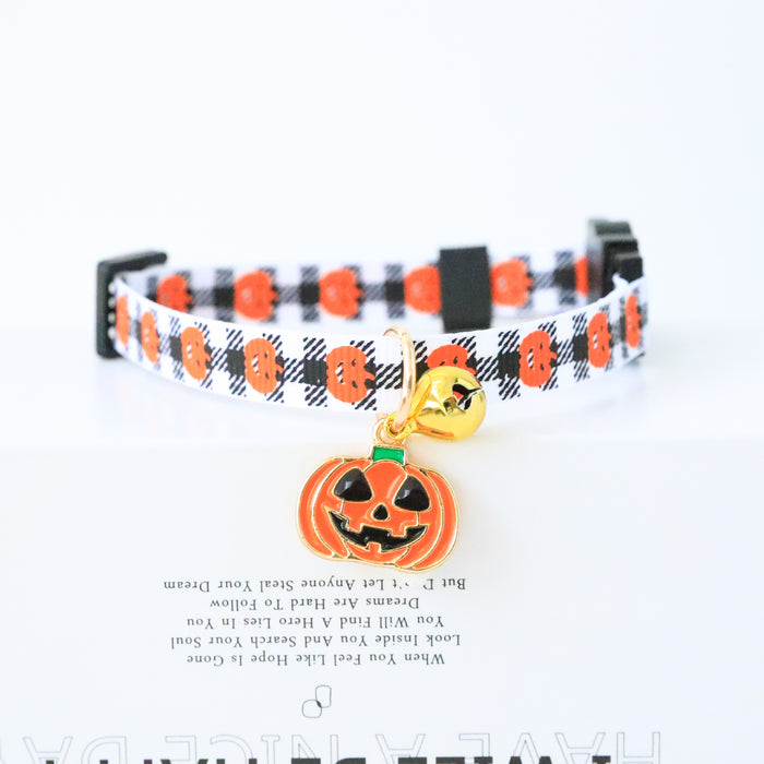 Wholesale Pet Necklace Polyester Halloween Kitten Dog Bell Safety Buckle MOQ≥2 JDC-PN-PuPu001