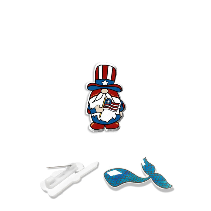 Wholesale 4th of July Acrylic USA Flag Independence Day Brooch MOQ≥2 JDC-BC-XiangL001