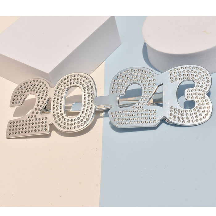 Wholesale Sunglasses PC 2023 Digital HAPPY NEW YEAR New Year's Eve Party Funny Shapes 10 pcs JDC-SG-SFY005