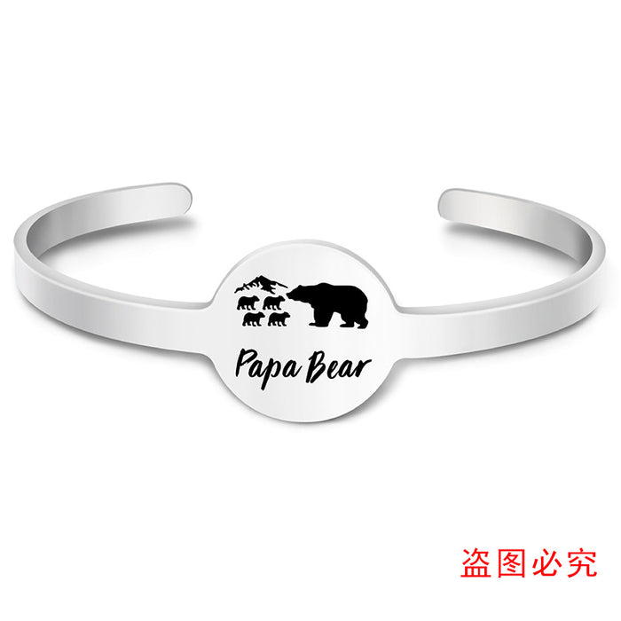 Jewelry WholesaleWholesale stainless steel father's day bear titanium steel bracelet JDC-BT-ganggu007 Bracelet 钢古 %variant_option1% %variant_option2% %variant_option3%  Factory Price JoyasDeChina Joyas De China