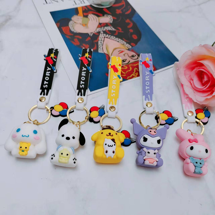 Wholesale keychain pvc cartoon cute bag accessories MOQ≥2 JDC-KC-HuaQ006