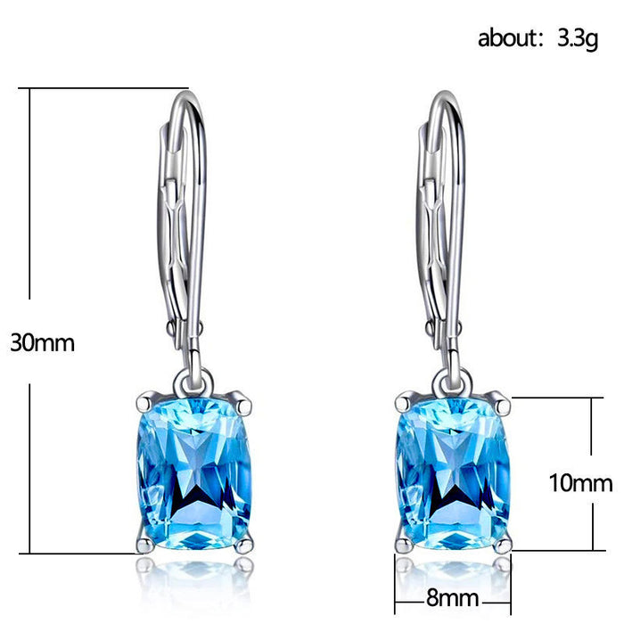 Wholesale Earrings Copper Blue Topaz Drop MOQ≥2 JDC-ES-PREMCAOS008