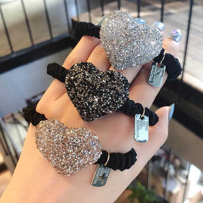 Jewelry WholesaleWholesale Crystal Love Hair Ring JDC-HS-DouY002 Hair Scrunchies 豆毓 %variant_option1% %variant_option2% %variant_option3%  Factory Price JoyasDeChina Joyas De China