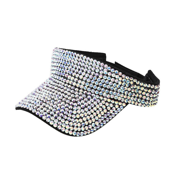 Jewelry WholesaleWholesale Polyester Bright Diamond Visor Hat No Cap Baseball Hat MOQ≥2 JDC-FH-LvYi002 Fashionhat 吕奕 %variant_option1% %variant_option2% %variant_option3%  Factory Price JoyasDeChina Joyas De China