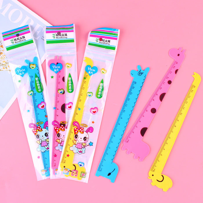 Wholesale Ruler Plastic 15cm Giraffe Cute MOQ≥2 JDC-RR-LGT002