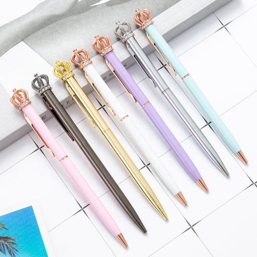 Jewelry WholesaleWholesale pink metal crown ballpoint pen JDC-BP-Huah008 Ballpoint Pen 华豪 %variant_option1% %variant_option2% %variant_option3%  Factory Price JoyasDeChina Joyas De China