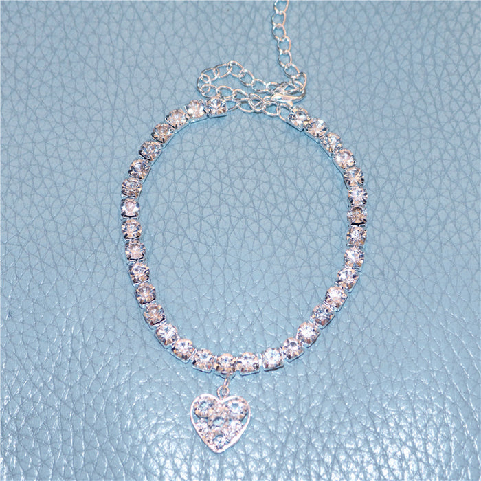 Wholesale Crystal Heart Rhinestone Anklet JDC-AS-JiaZ003