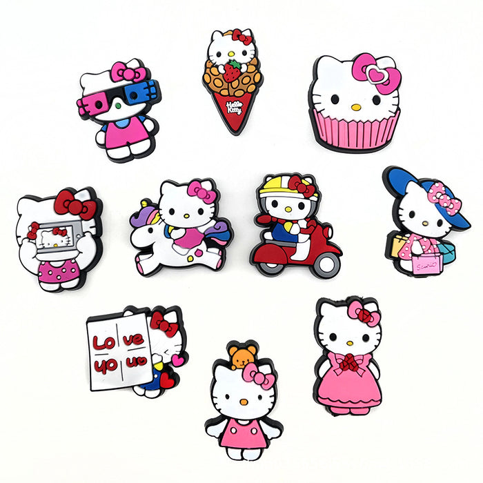 Wholesale set of 10 Cartoon Cute PVC DIY Accessories Croc Charms (M) MOQ≥3 JDC-CCS-WanX022