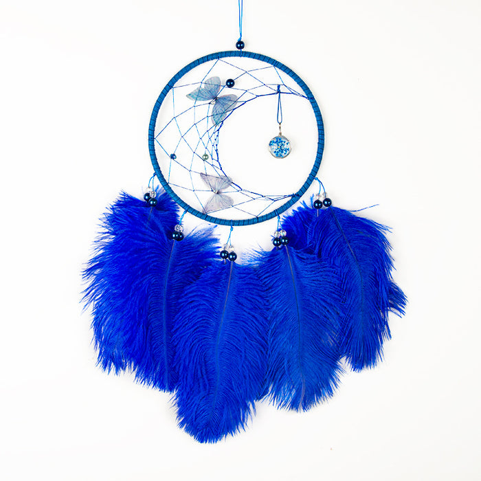 Wholesale Ostrich Feather Butterfly Dreamcatcher Ornament MOQ≥2 JDC-DC-MYing007