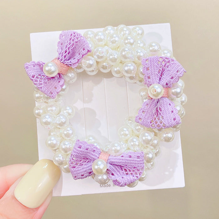 Wholesale Bow Knot Pearl Hair Ring High Elasticity Headband JDC-HS-I415