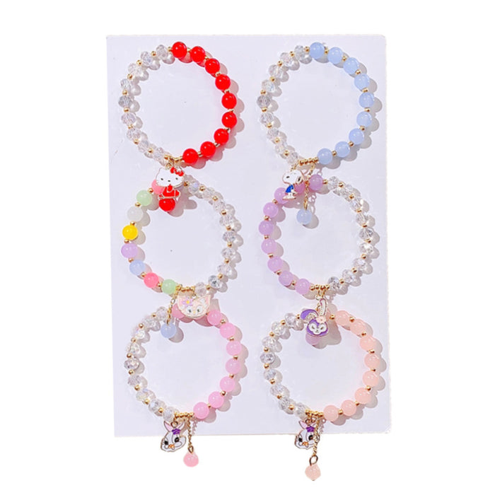 Wholesale Children's Glass Beaded Bracelet Princess Cartoon Crystal JDC-BT-i001