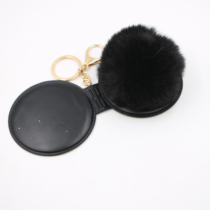 Wholesale Small Mirror Hair Ball Bag Alloy Keychain JDC-KC-Zuge079