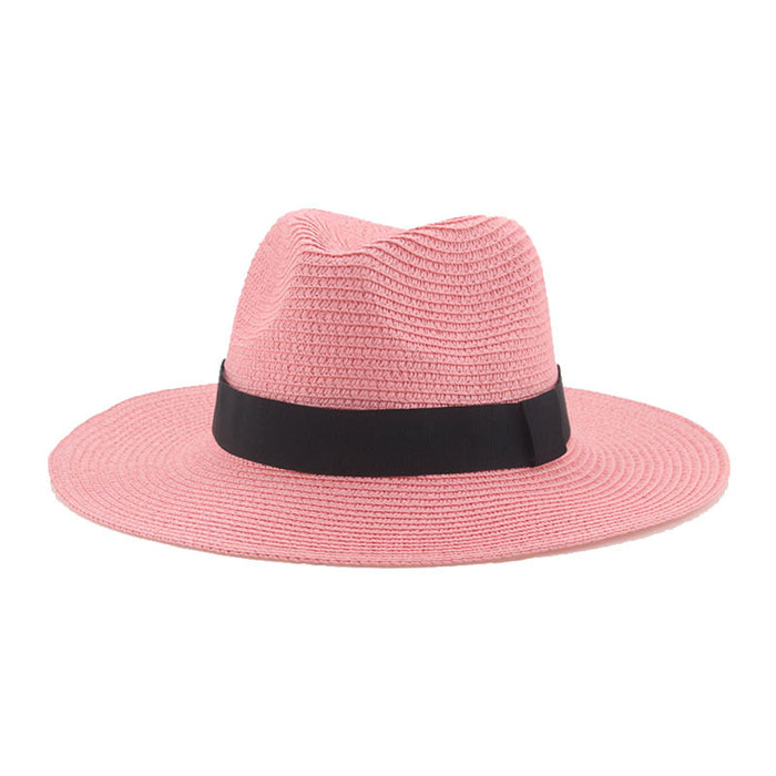 Jewelry WholesaleWholesale Black Belt Outdoor Beach Straw Hat JDC-FH-Guanchuan003 Fashionhat 冠川 %variant_option1% %variant_option2% %variant_option3%  Factory Price JoyasDeChina Joyas De China