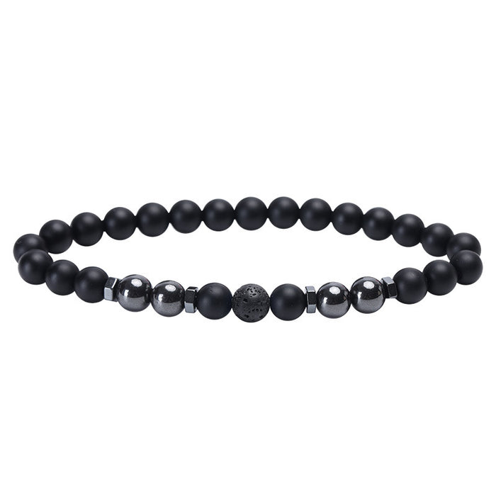 Wholesale Frosted Black Bead Magnet Anklet Retro Alabaster Color Stone Magnetic Anklet JDC-AS-JIai005