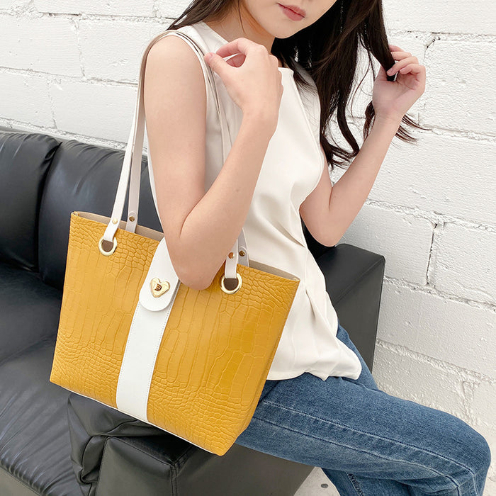 Wholesale Handbag PU Colorblock Crocodile Pattern Large Capacity JDC-HB-Zhonghao003