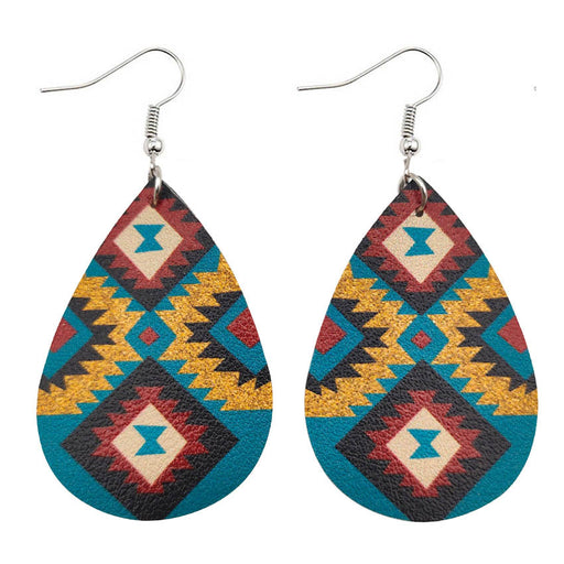 Jewelry WholesaleWholesale Aztec Pattern Leather Drop Earrings JDC-ES-KDL005 Earrings 坎德拉 %variant_option1% %variant_option2% %variant_option3%  Factory Price JoyasDeChina Joyas De China