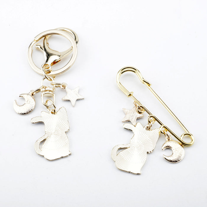 Wholesale alloy keychain cartoon cute cat JDC-KC-AngJ006