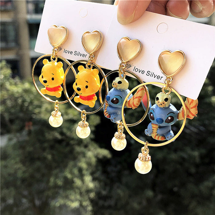 Wholesale Earrings Resin Cute Cartoon Mini Figure (M) JDC-ES-WaiWai006