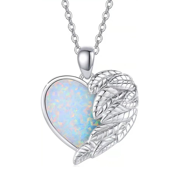 Wholesale fashion love feather pendant necklace MOQ≥2 JDC-NE-JYS020