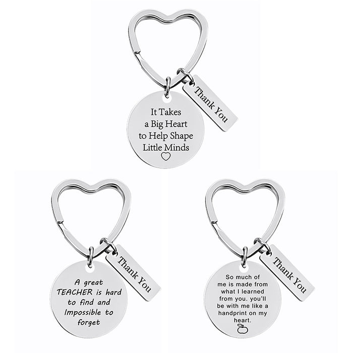 Jewelry WholesaleWholesale teacher's graduation gift engraved round key JDC-KC-GangGu033 Keychains 钢古 %variant_option1% %variant_option2% %variant_option3%  Factory Price JoyasDeChina Joyas De China