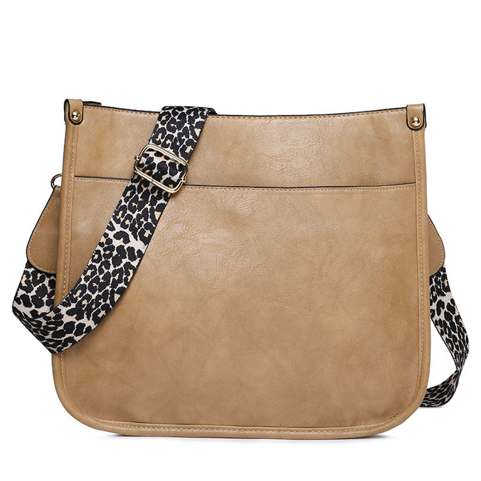 Wholesale Shoulder Bag PU Solid Color Leopard Print Shoulder Strap JDC-SD-ZLD002