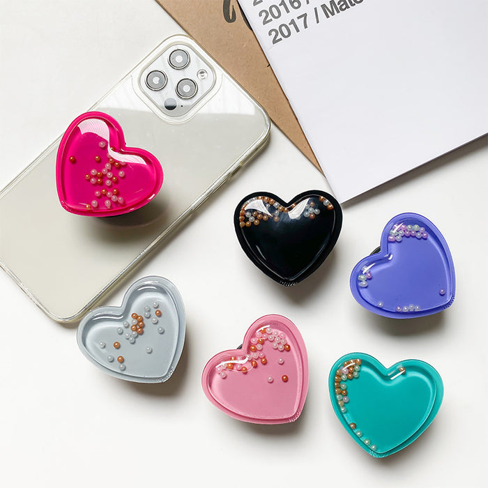 Wholesale Grips Quicksand Heart Phone Holder Mobile Phone Holder JDC-PS-Baiying013