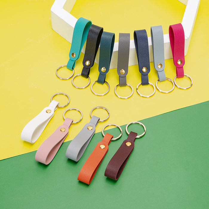 Wholesale Keychains PU Leather Car Simple Solid Color JDC-KC-XingR008