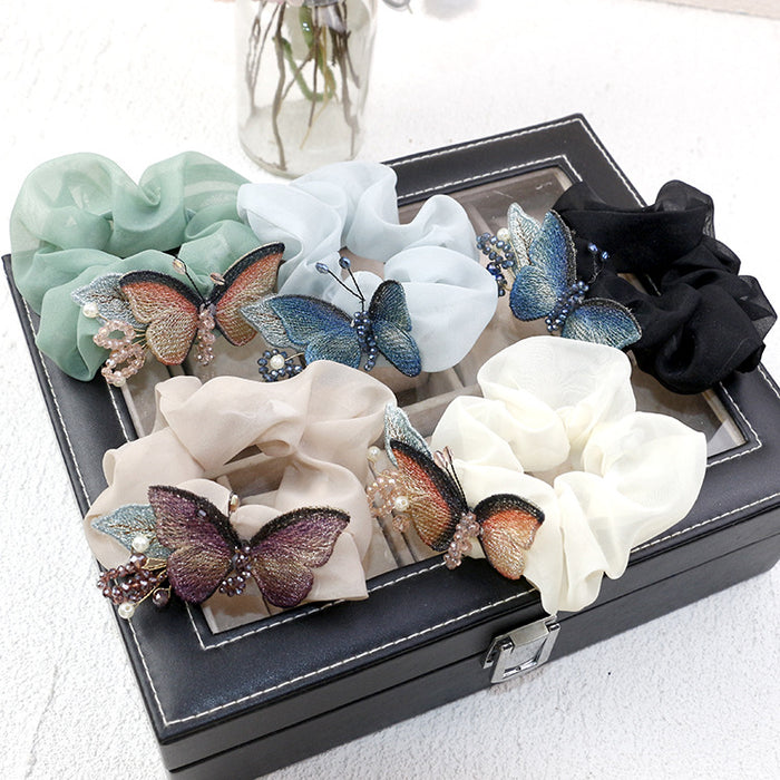 Wholesale Hair Scrunchies Cloth Classic Elegant Butterfly JDC-HS-HMXS006