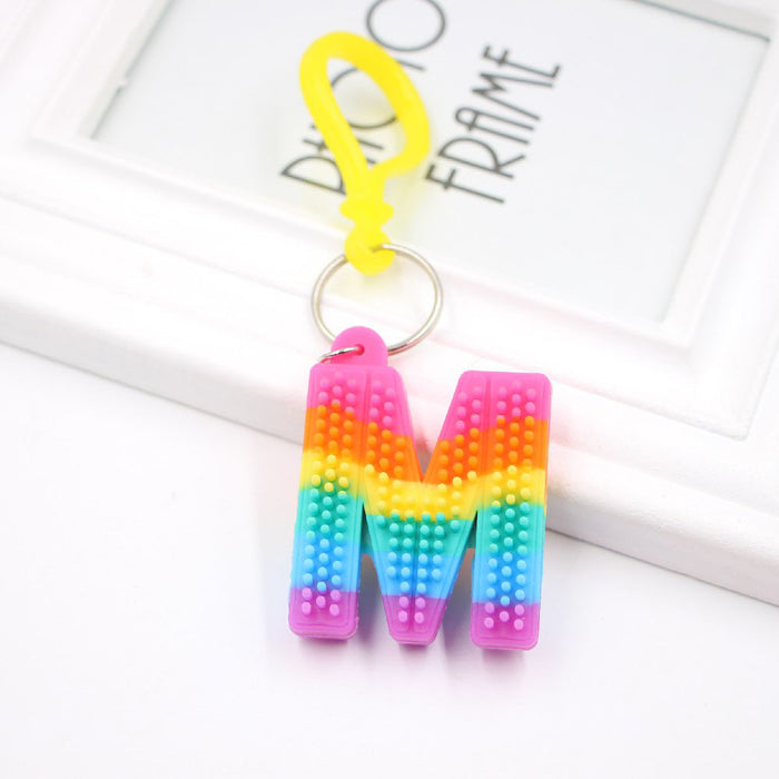 Jewelry WholesaleWholesale PVC Decompression Toy Rainbow Alphabet Keychain JDC-KC-Zuge032 Keychains 祖格 %variant_option1% %variant_option2% %variant_option3%  Factory Price JoyasDeChina Joyas De China