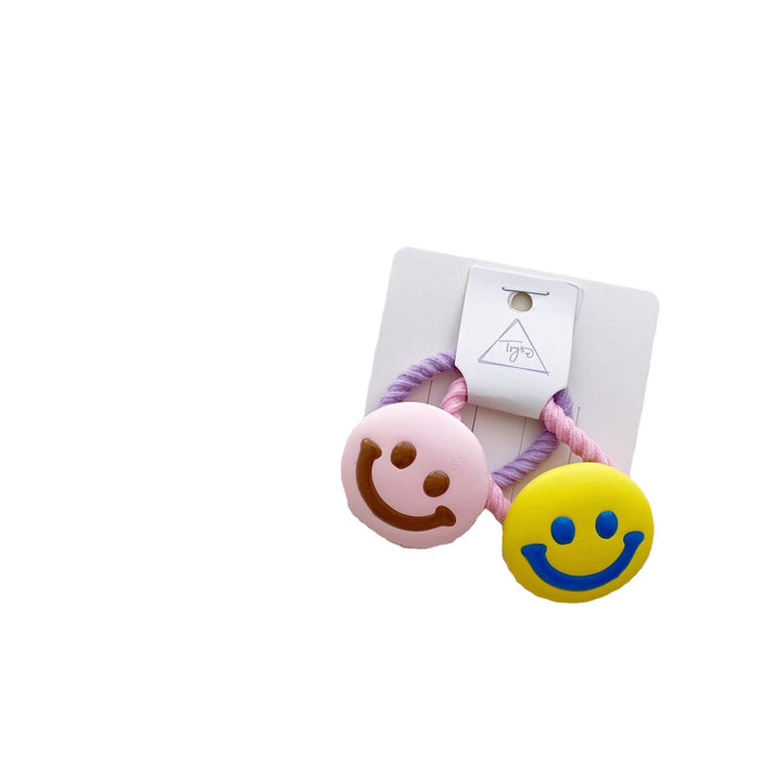 Jewelry WholesaleWholesale contrast big smiley kids hair band JDC-HS-XN001 Hair Scrunchies 小柠 %variant_option1% %variant_option2% %variant_option3%  Factory Price JoyasDeChina Joyas De China